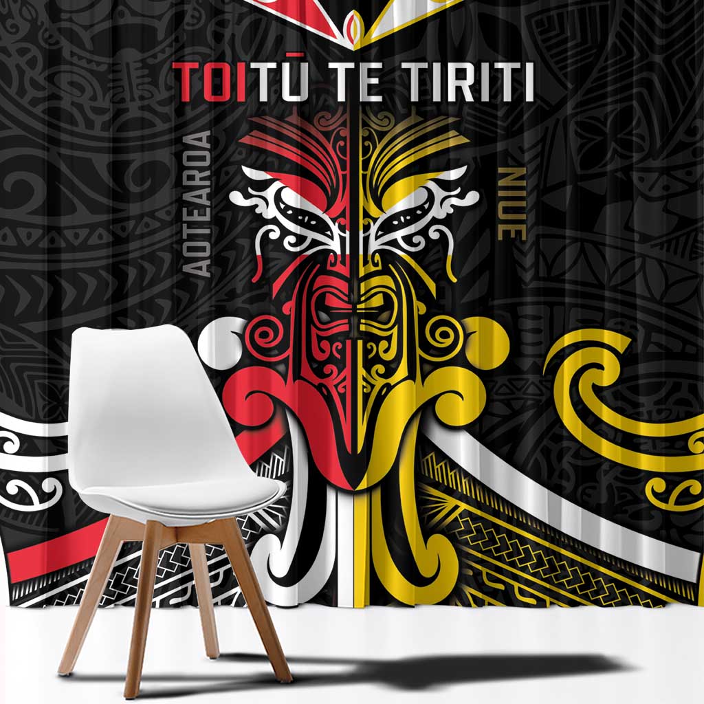 Niue And Aotearoa Window Curtain Together For Te Tiriti O Waitangi LT05 - Polynesian Pride
