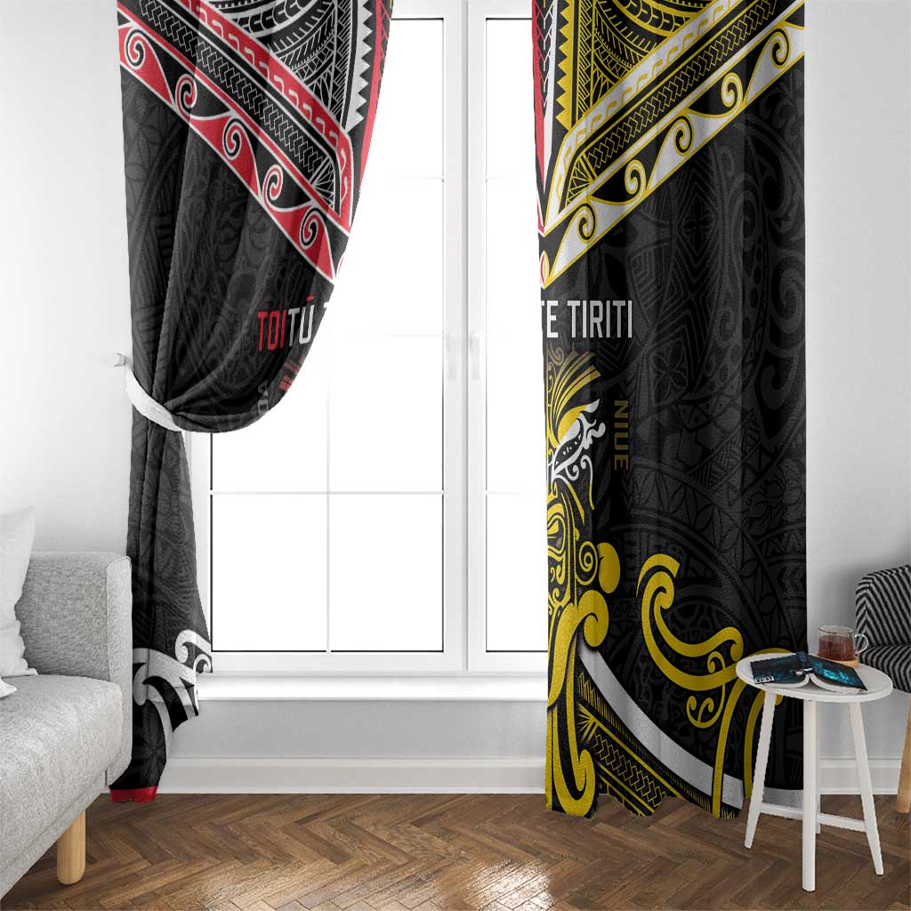 Niue And Aotearoa Window Curtain Together For Te Tiriti O Waitangi LT05 - Polynesian Pride