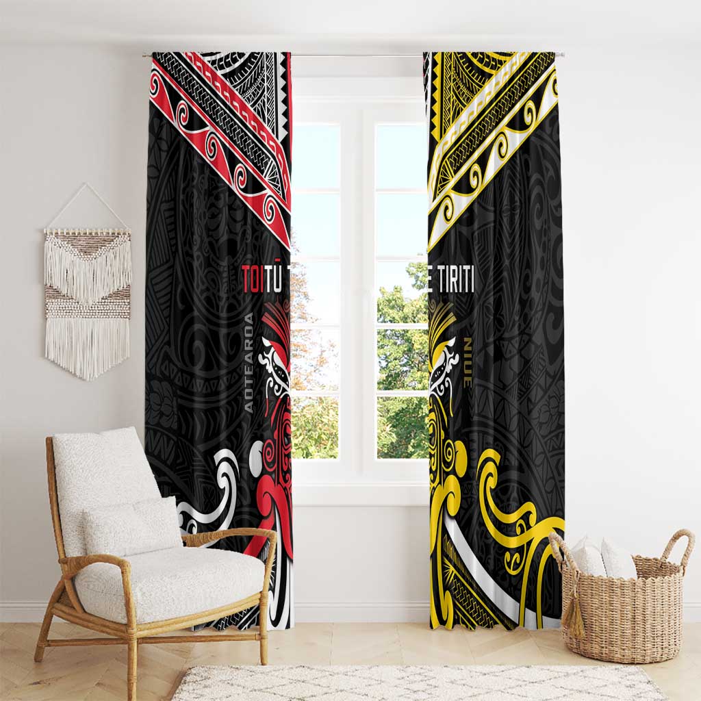 Niue And Aotearoa Window Curtain Together For Te Tiriti O Waitangi LT05 - Polynesian Pride