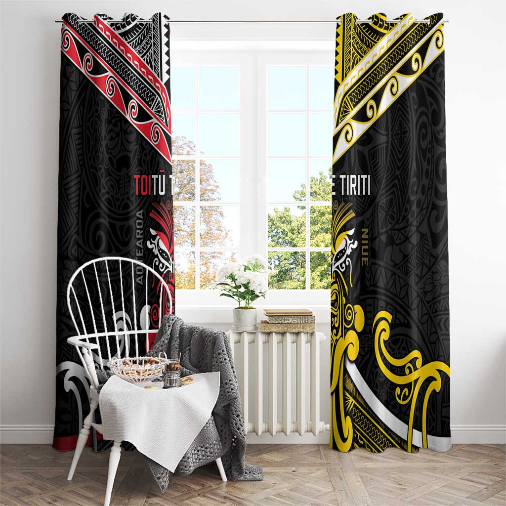 Niue And Aotearoa Window Curtain Together For Te Tiriti O Waitangi LT05 - Polynesian Pride