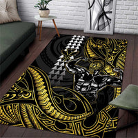 Hawaii Ikaika Warrior Helmet Area Rug Gold Style