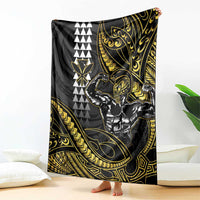 Hawaii Ikaika Warrior Helmet Blanket Gold Style
