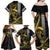 Hawaii Ikaika Warrior Helmet Family Matching Off Shoulder Maxi Dress and Hawaiian Shirt Gold Style