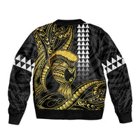 Hawaii Ikaika Warrior Helmet Sleeve Zip Bomber Jacket Gold Style