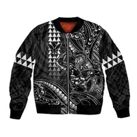 Hawaii Ikaika Warrior Helmet Bomber Jacket Black Tribal Tattoo