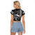 Hawaii Ikaika Warrior Helmet Raglan Cropped T Shirt Black Tribal Tattoo