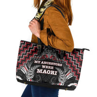 Aotearoa Leather Tote Bag Proud To Be Maori LT05 Red - Polynesian Pride