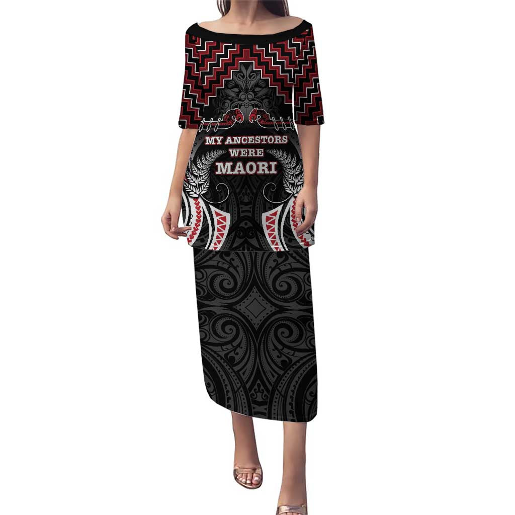 Aotearoa Puletasi Proud To Be Maori LT05 Long Dress Red - Polynesian Pride