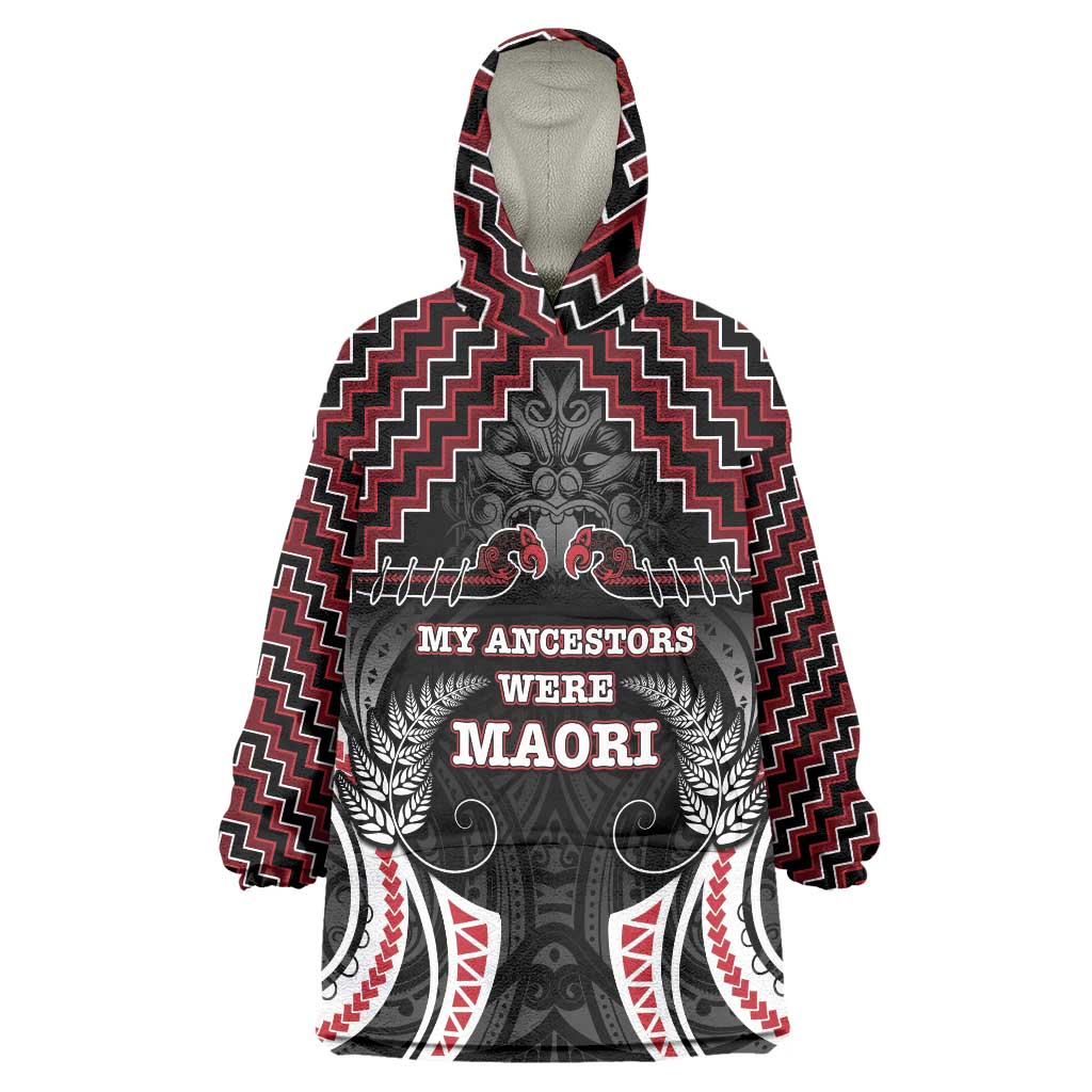 Aotearoa Wearable Blanket Hoodie Proud To Be Maori LT05 One Size Red - Polynesian Pride