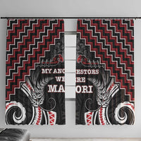 Aotearoa Window Curtain Proud To Be Maori LT05 With Hooks Red - Polynesian Pride