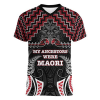 Aotearoa Women V-Neck T-Shirt Proud To Be Maori LT05 Female Red - Polynesian Pride