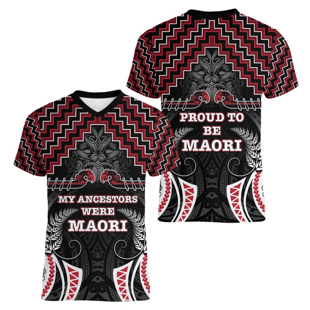 Aotearoa Women V-Neck T-Shirt Proud To Be Maori LT05 - Polynesian Pride