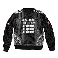 Aotearoa Toitu Te Tiriti Bomber Jacket No Kiwi Without Iwi