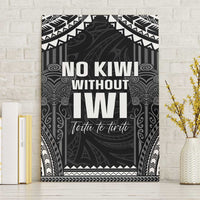 Aotearoa Toitu Te Tiriti Canvas Wall Art No Kiwi Without Iwi LT05 Without Frame Black - Polynesian Pride