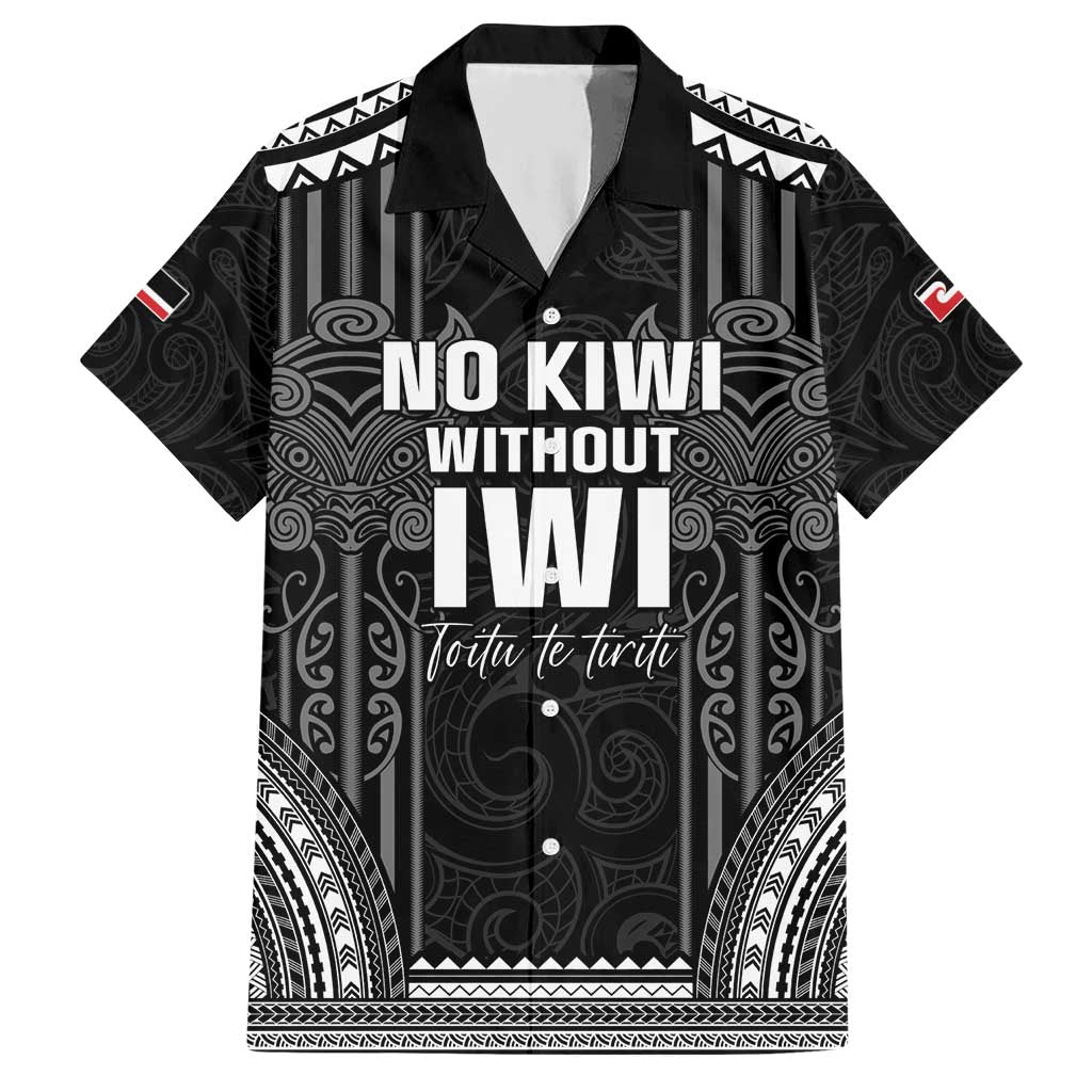Aotearoa Toitu Te Tiriti Hawaiian Shirt No Kiwi Without Iwi LT05 Black - Polynesian Pride