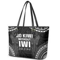 Aotearoa Toitu Te Tiriti Leather Tote Bag No Kiwi Without Iwi LT05 - Polynesian Pride
