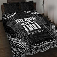 Aotearoa Toitu Te Tiriti Quilt Bed Set No Kiwi Without Iwi LT05 Black - Polynesian Pride