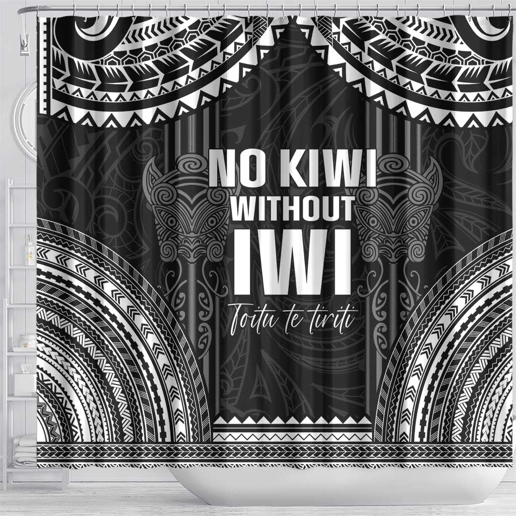 Aotearoa Toitu Te Tiriti Shower Curtain No Kiwi Without Iwi