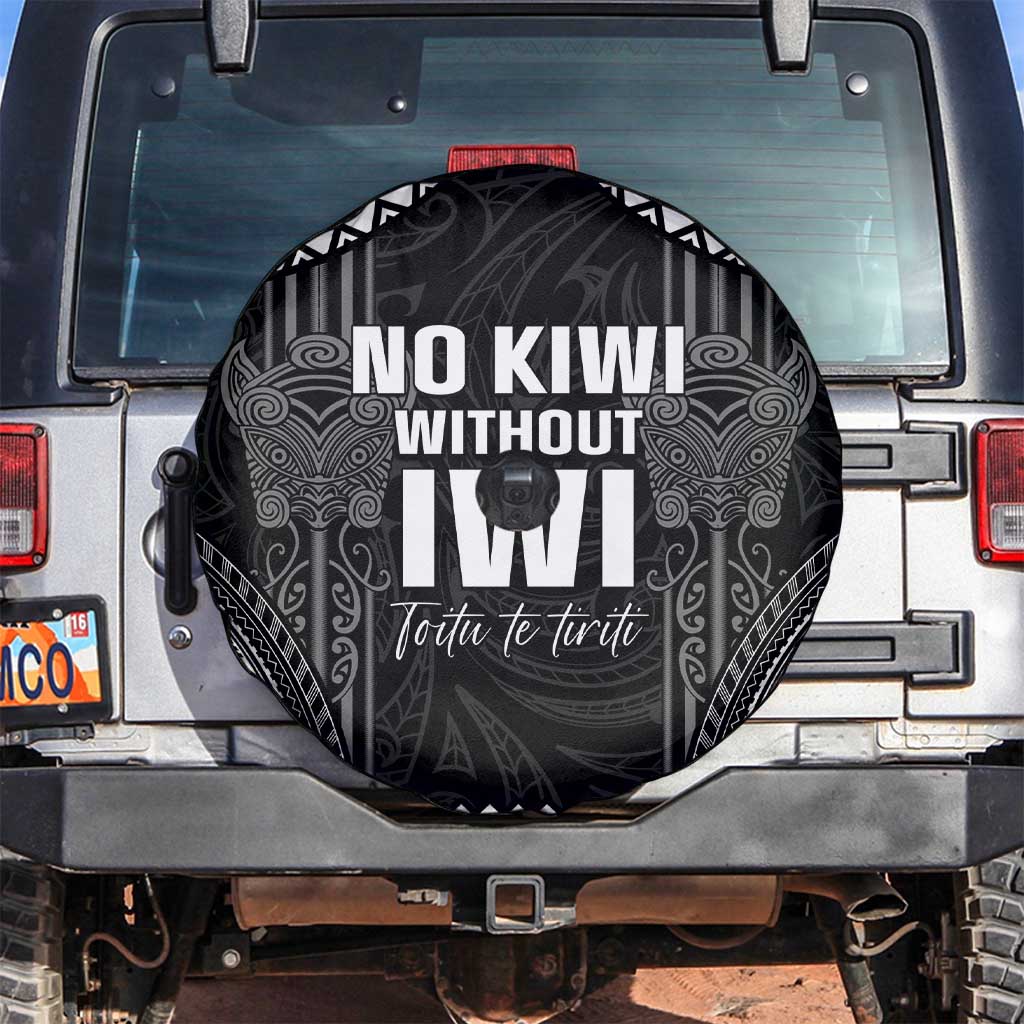 Aotearoa Toitu Te Tiriti Spare Tire Cover No Kiwi Without Iwi LT05 Black - Polynesian Pride