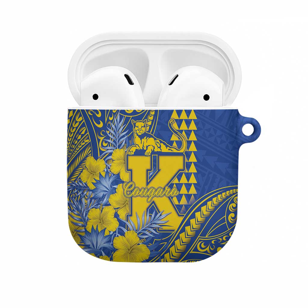 Hawaii Kaiser High School AirPods Case Tribal Tattoo With Hibiscus Flowers