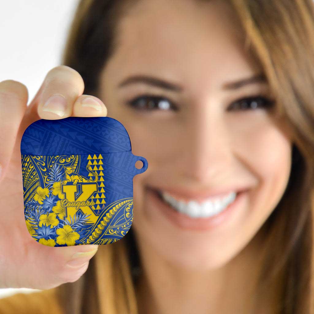 Hawaii Kaiser High School AirPods Case Tribal Tattoo With Hibiscus Flowers
