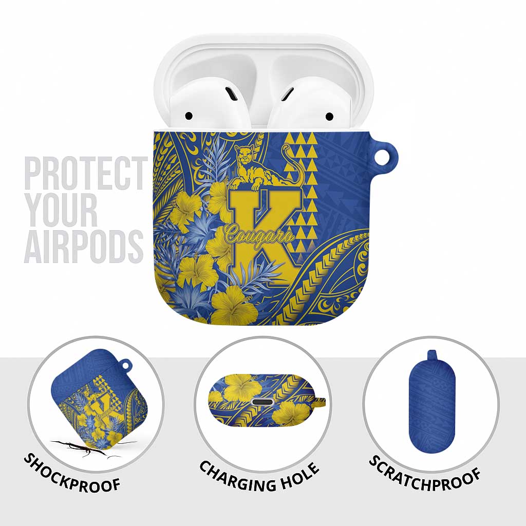 Hawaii Kaiser High School AirPods Case Tribal Tattoo With Hibiscus Flowers