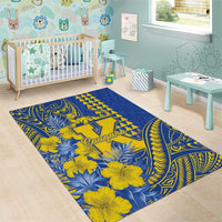 Hawaii Kaiser High School Area Rug Tribal Tattoo With Hibiscus Flowers LT05 - Polynesian Pride