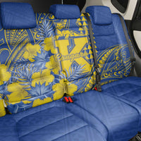 Hawaii Kaiser High School Back Car Seat Cover Tribal Tattoo With Hibiscus Flowers LT05 - Polynesian Pride