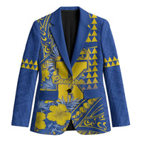 Personalised Hawaii Kaiser High School Blazer Tribal Tattoo With Hibiscus Flowers LT05 Unisex Blue - Polynesian Pride