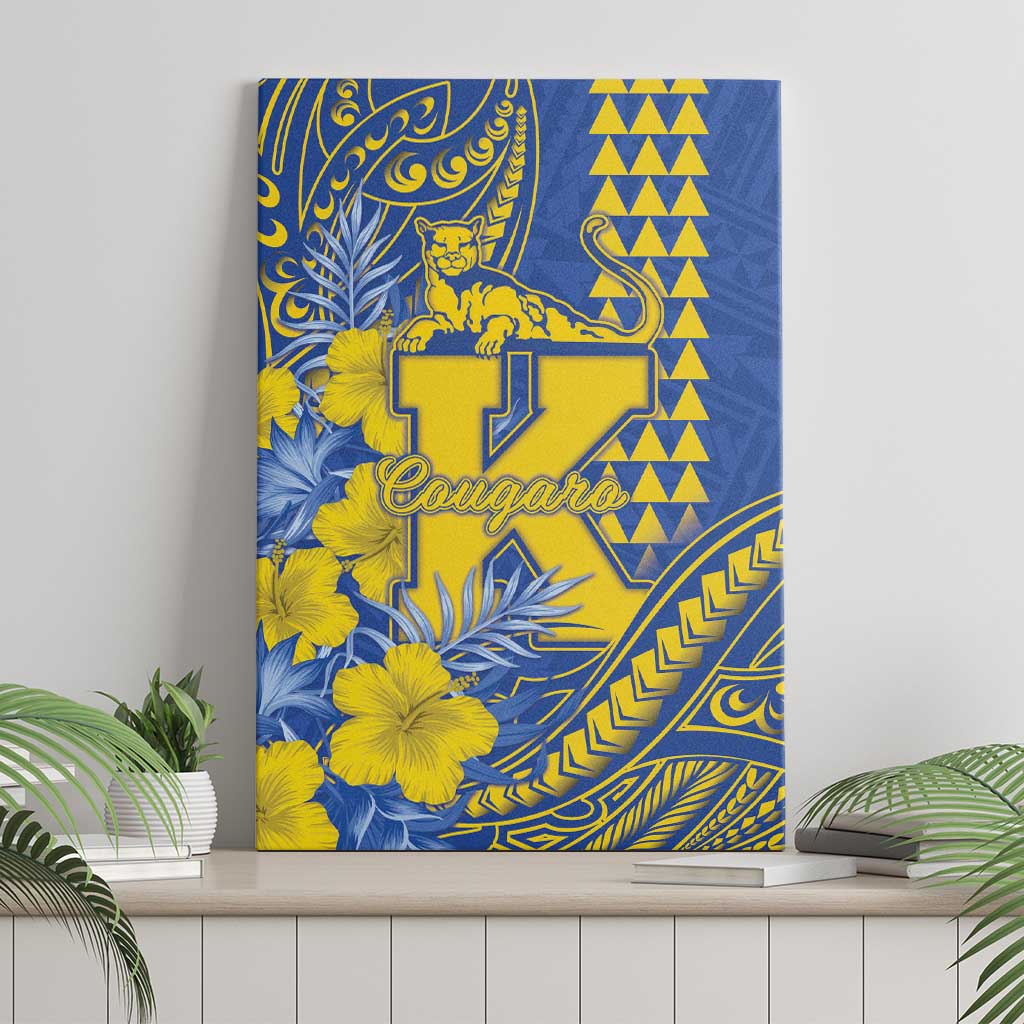 Hawaii Kaiser High School Canvas Wall Art Tribal Tattoo With Hibiscus Flowers LT05 - Polynesian Pride