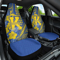 Hawaii Kaiser High School Car Seat Cover Tribal Tattoo With Hibiscus Flowers LT05 One Size Blue - Polynesian Pride