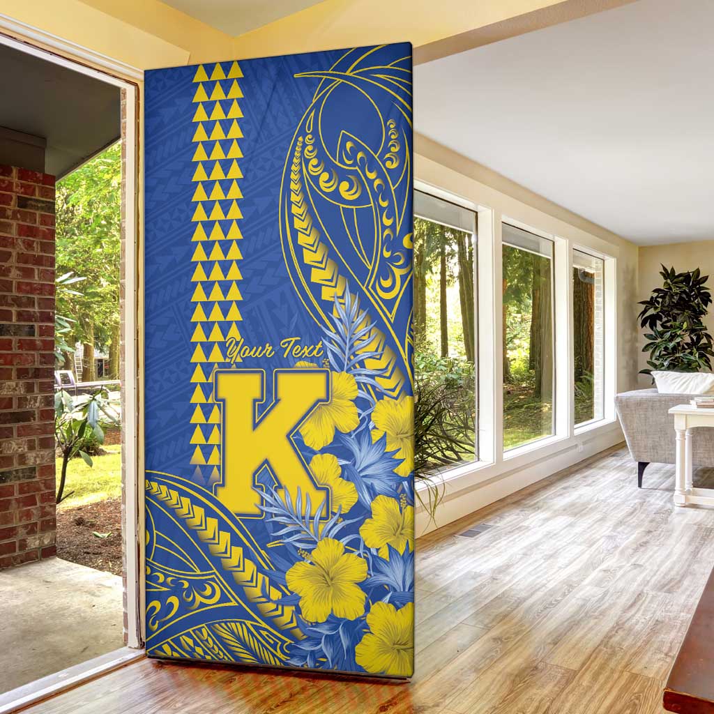 Personalised Hawaii Kaiser High School Door Cover Tribal Tattoo With Hibiscus Flowers LT05 - Polynesian Pride