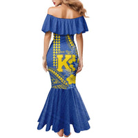 Personalised Hawaii Kaiser High School Family Matching Mermaid Dress and Hawaiian Shirt Tribal Tattoo With Hibiscus Flowers