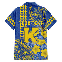 Personalised Hawaii Kaiser High School Family Matching Off Shoulder Maxi Dress and Hawaiian Shirt Tribal Tattoo With Hibiscus Flowers