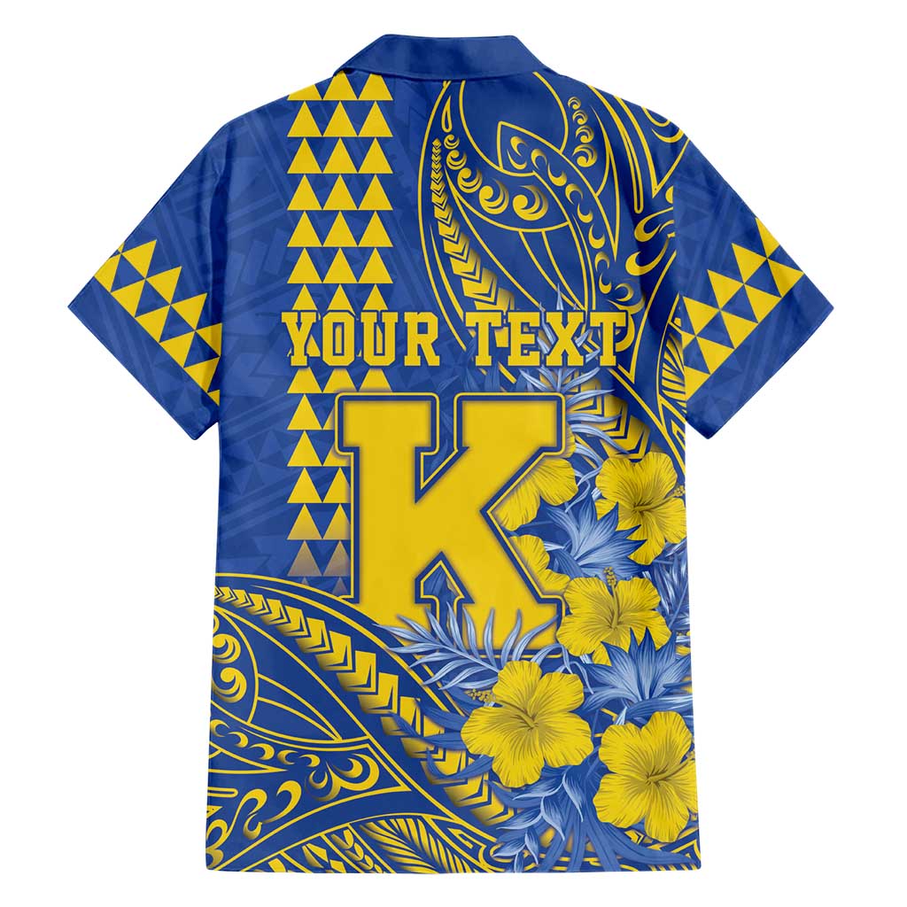 Personalised Hawaii Kaiser High School Family Matching Puletasi and Hawaiian Shirt Tribal Tattoo With Hibiscus Flowers