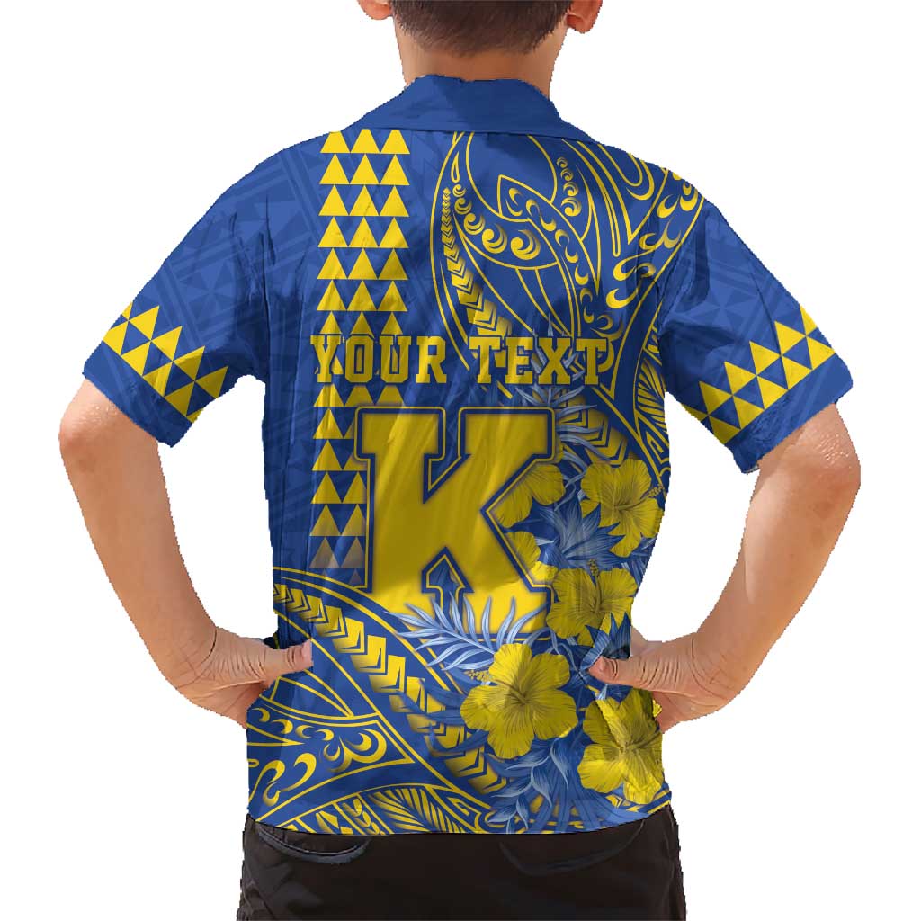 Personalised Hawaii Kaiser High School Family Matching Summer Maxi Dress and Hawaiian Shirt Tribal Tattoo With Hibiscus Flowers