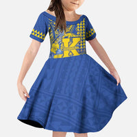 Personalised Hawaii Kaiser High School Family Matching Summer Maxi Dress and Hawaiian Shirt Tribal Tattoo With Hibiscus Flowers