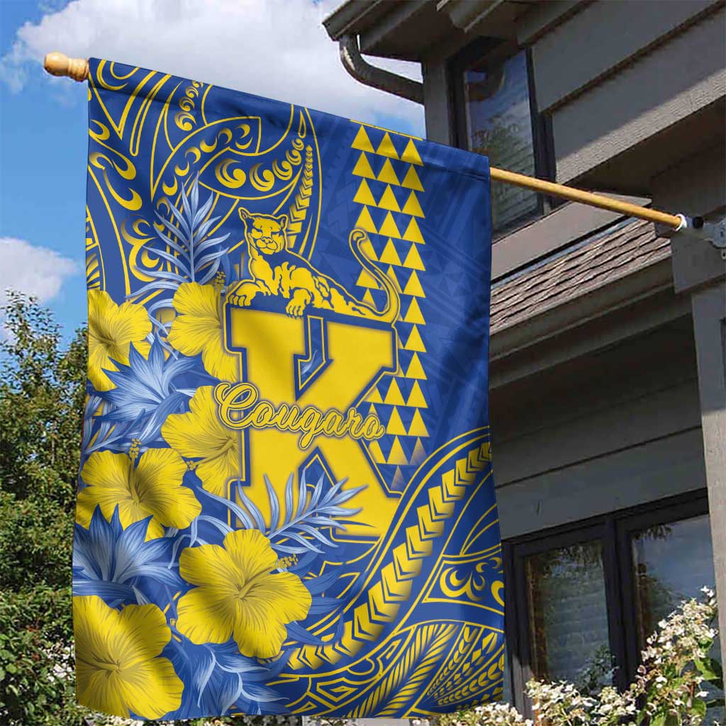 Hawaii Kaiser High School Garden Flag Tribal Tattoo With Hibiscus Flowers LT05 - Polynesian Pride