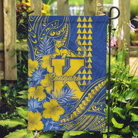 Hawaii Kaiser High School Garden Flag Tribal Tattoo With Hibiscus Flowers LT05 Garden Flag Blue - Polynesian Pride