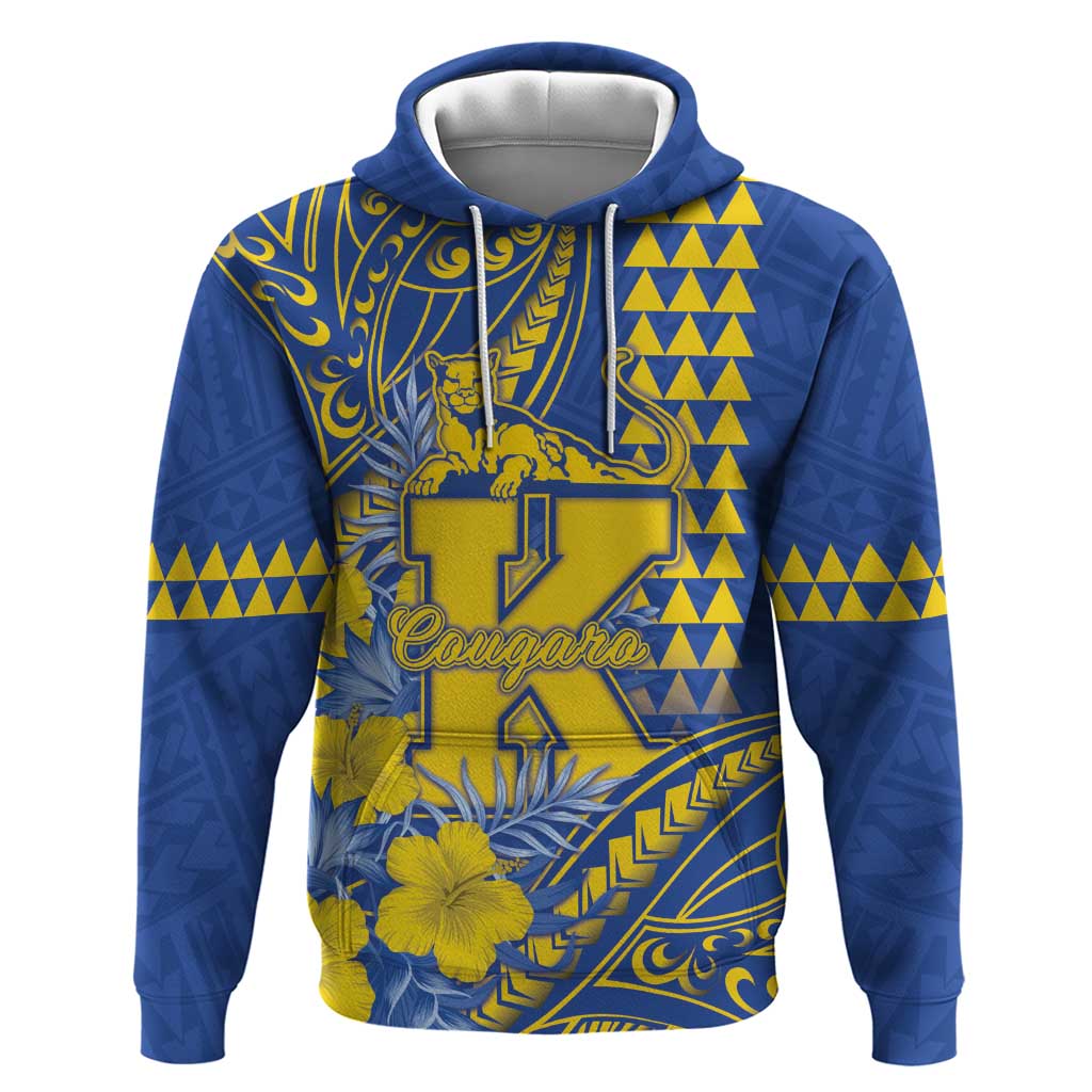 Personalised Hawaii Kaiser High School Hoodie Tribal Tattoo With Hibiscus Flowers