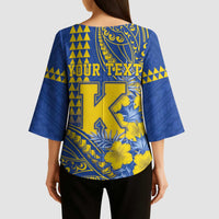 Personalised Hawaii Kaiser High School Kimono Sleeve Blouse Tribal Tattoo With Hibiscus Flowers