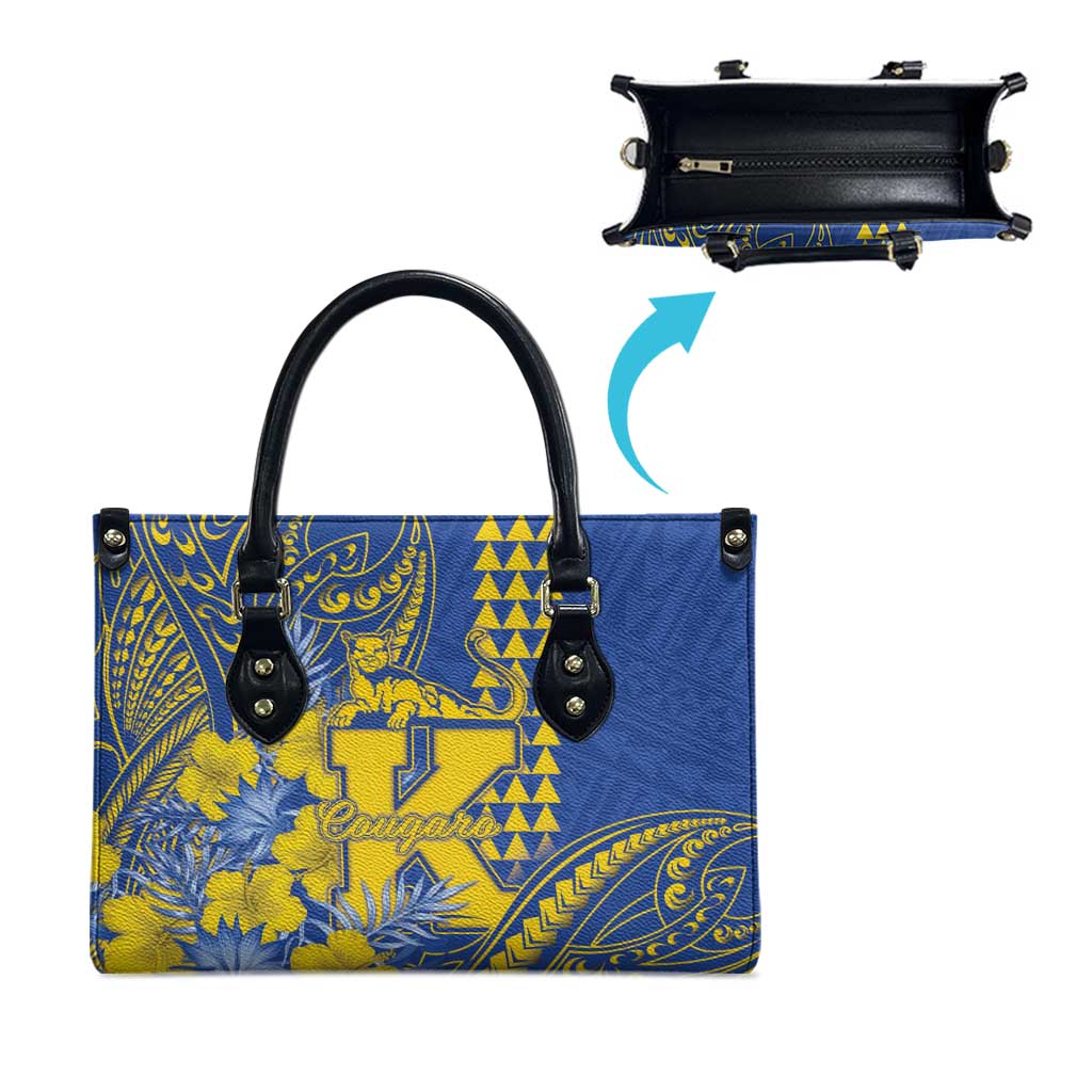 Hawaii Kaiser High School Leather Bag Tribal Tattoo With Hibiscus Flowers LT05 - Polynesian Pride