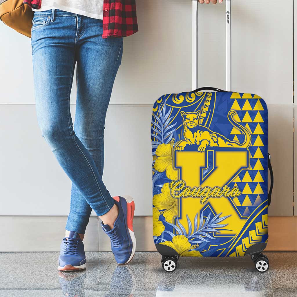 Hawaii Kaiser High School Luggage Cover Tribal Tattoo With Hibiscus Flowers LT05 - Polynesian Pride