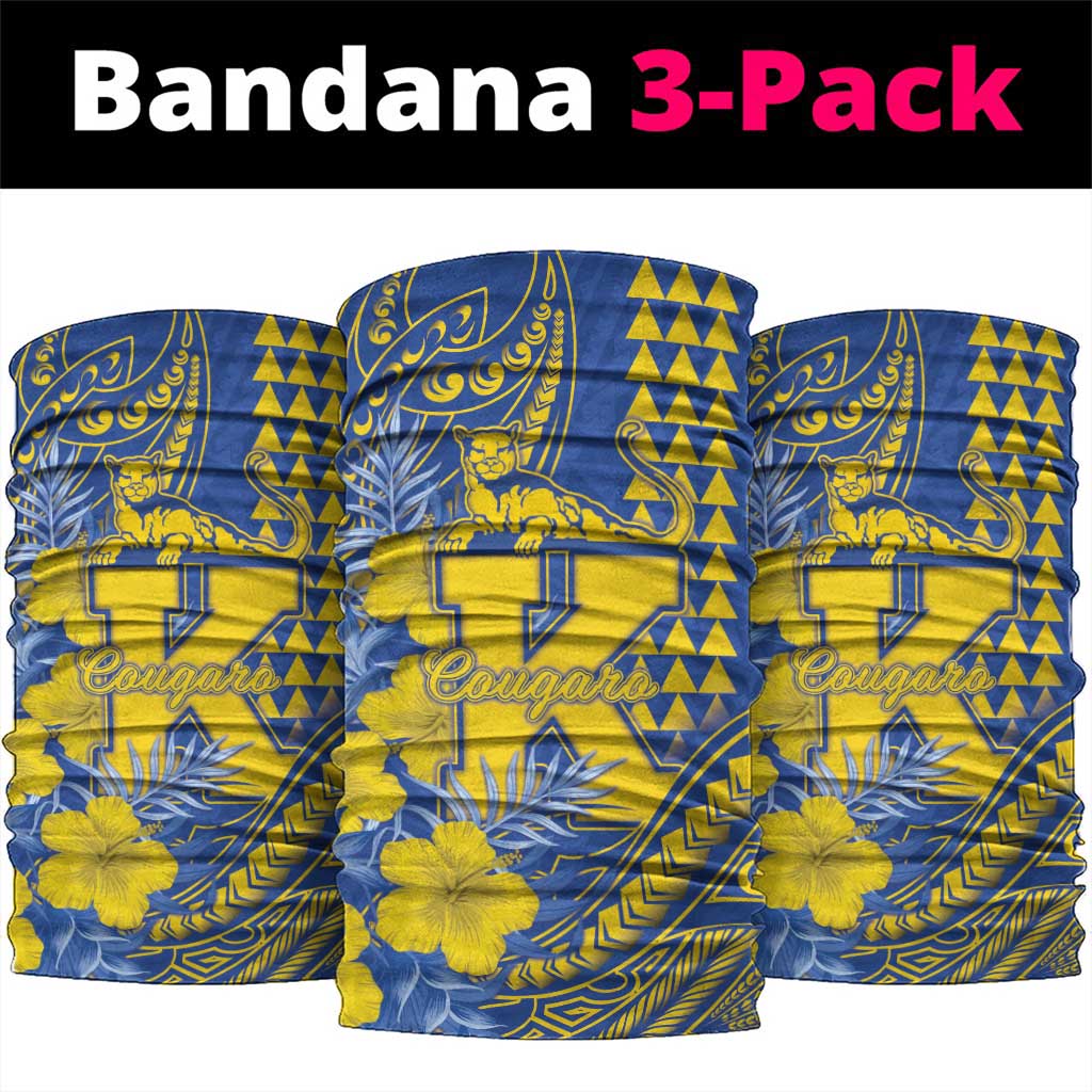 Hawaii Kaiser High School Neck Gaiter Tribal Tattoo With Hibiscus Flowers