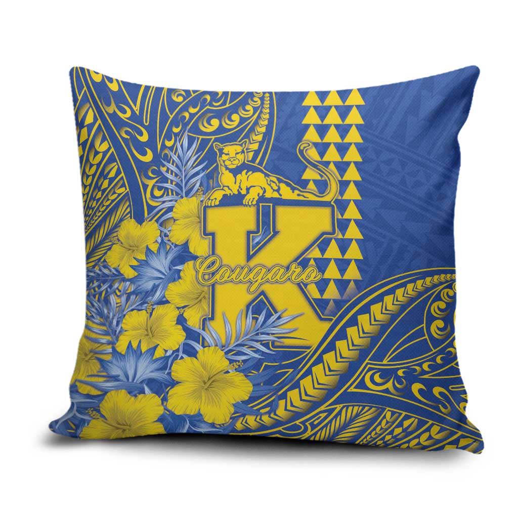 Hawaii Kaiser High School Pillow Cover Tribal Tattoo With Hibiscus Flowers