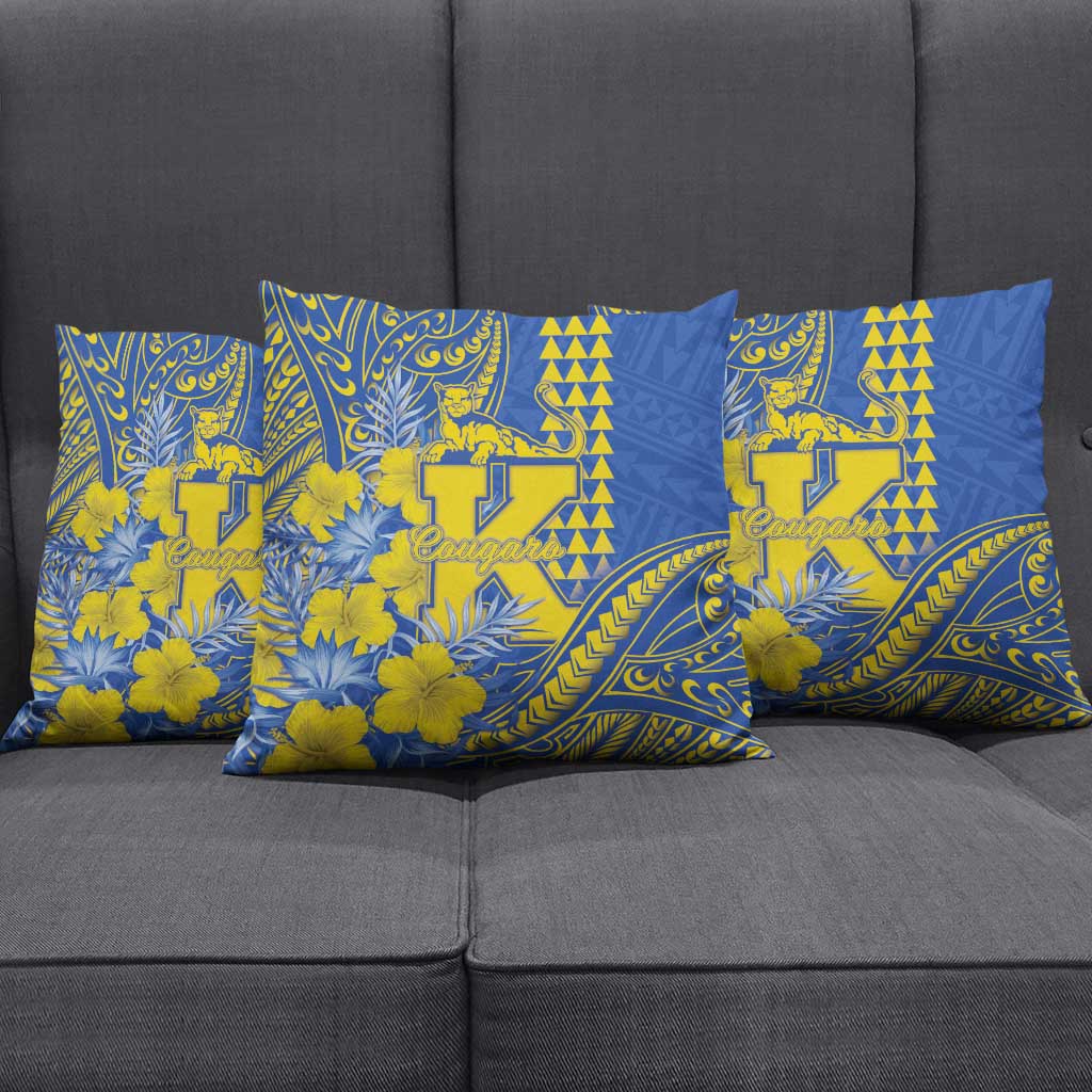 Hawaii Kaiser High School Pillow Cover Tribal Tattoo With Hibiscus Flowers LT05 - Polynesian Pride