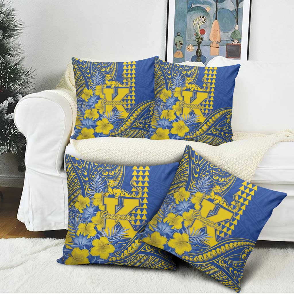 Hawaii Kaiser High School Pillow Cover Tribal Tattoo With Hibiscus Flowers LT05 - Polynesian Pride