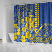 Hawaii Kaiser High School Shower Curtain Tribal Tattoo With Hibiscus Flowers LT05 - Polynesian Pride