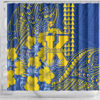 Hawaii Kaiser High School Shower Curtain Tribal Tattoo With Hibiscus Flowers LT05 - Polynesian Pride