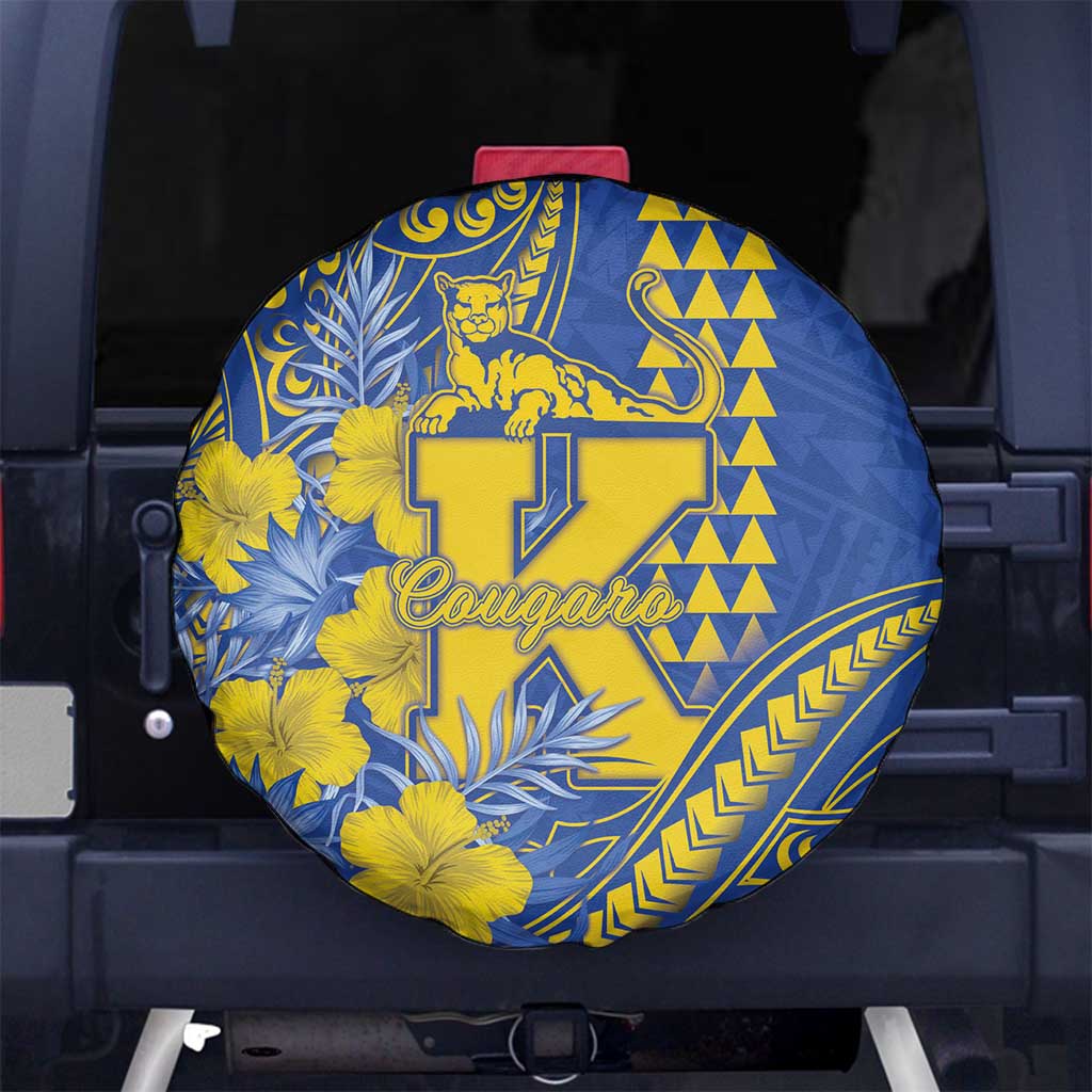 Hawaii Kaiser High School Spare Tire Cover Tribal Tattoo With Hibiscus Flowers